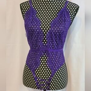 Victoria's Secret Royal Purple Lace Bodysuit Lingerie